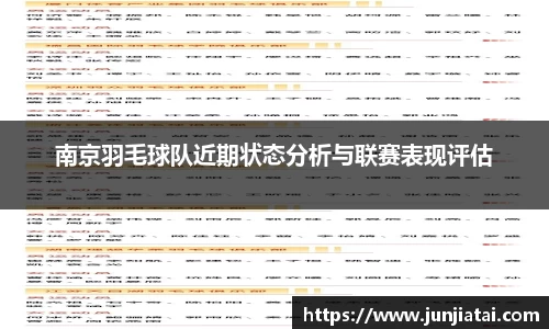 南京羽毛球队近期状态分析与联赛表现评估